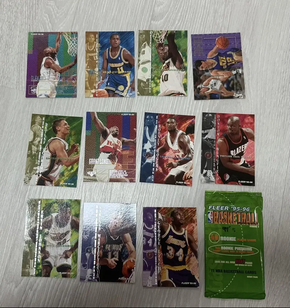 최종 가격) fleer 95~96 nba 카드 1팩 11장